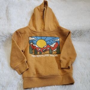 Jumping Beans Adventure Mode Mustard Yellow Softest Fleece Pullover Hoodie 12M